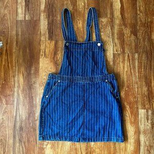 Nasty Gal Striped Overall Mini Dress 100% Cotton - Size 8